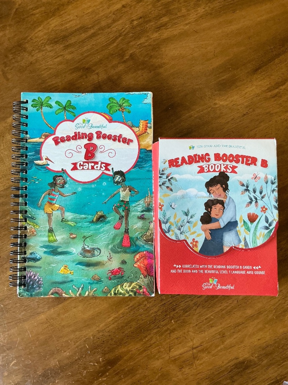 The Good and the Beautiful Booster B cards and books.